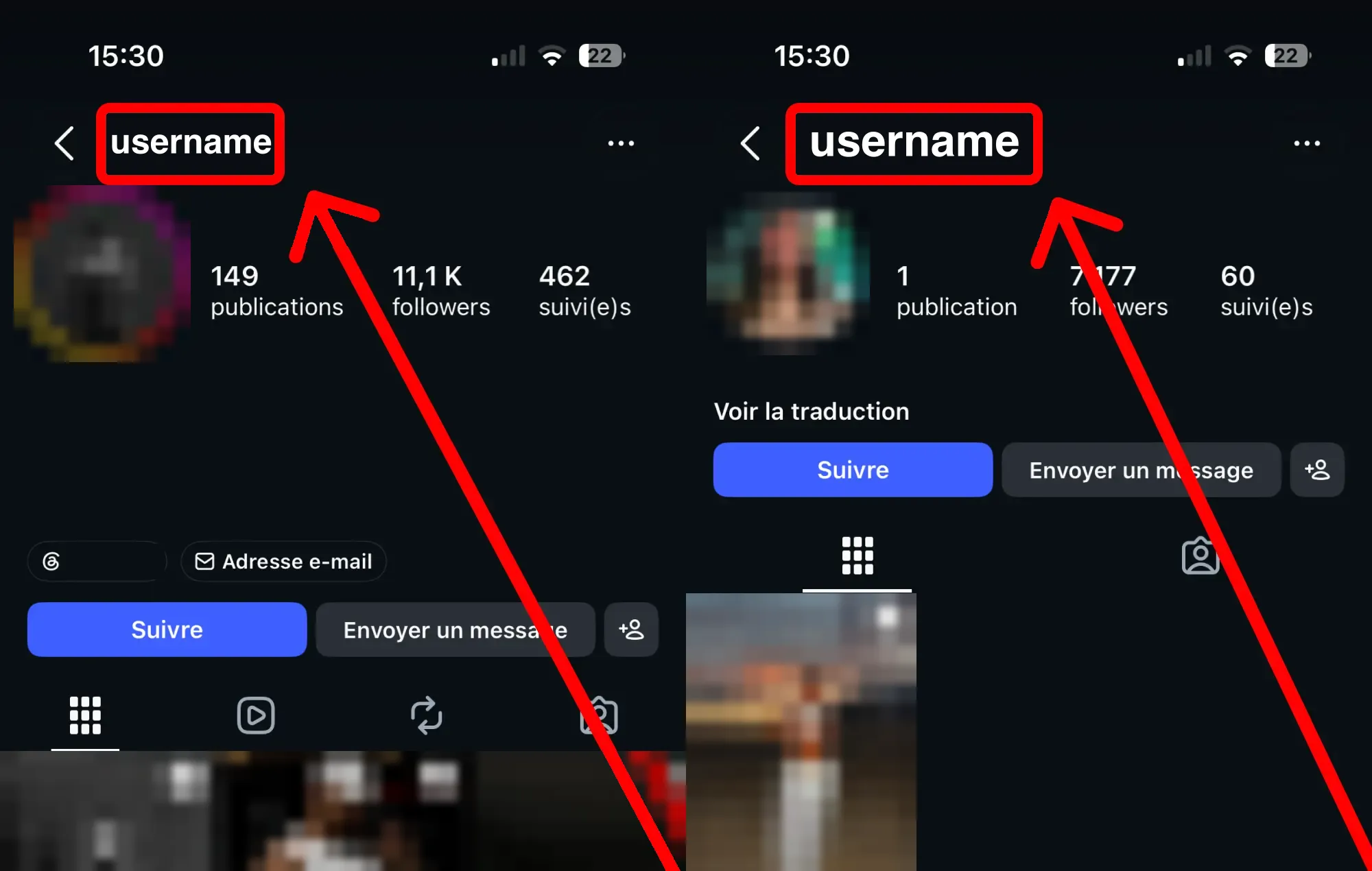Acheter des likes Instagram : tutoriel en captures d'écran – où trouver ton nom d'utilisateur ou le lien de ton profil Instagram