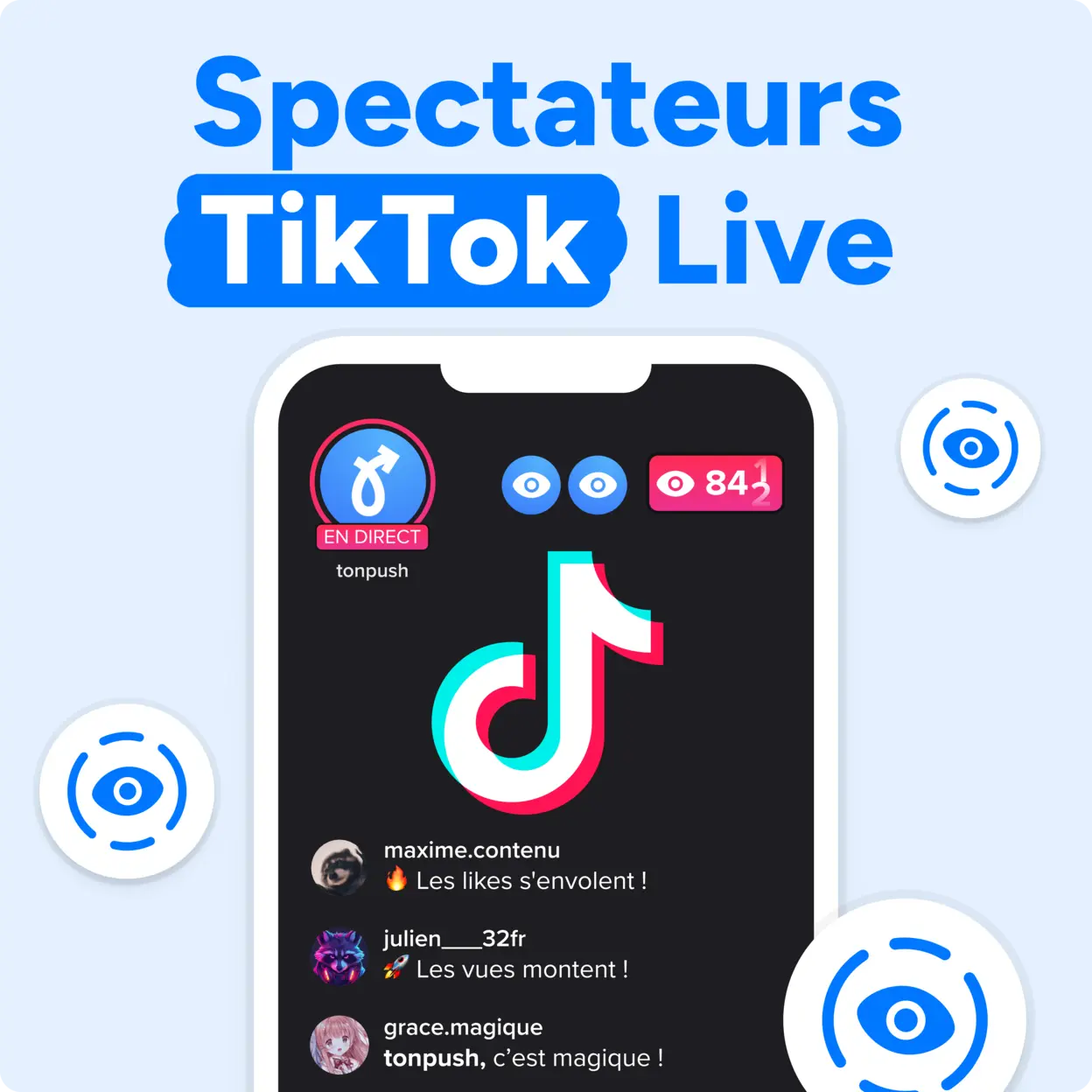 Acheter des spectateurs TikTok Live Mockup