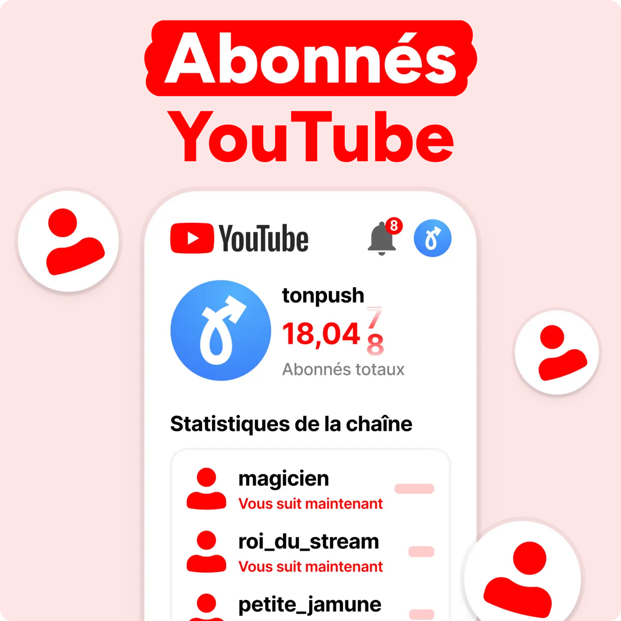 Acheter des abonnés YouTube Mockup