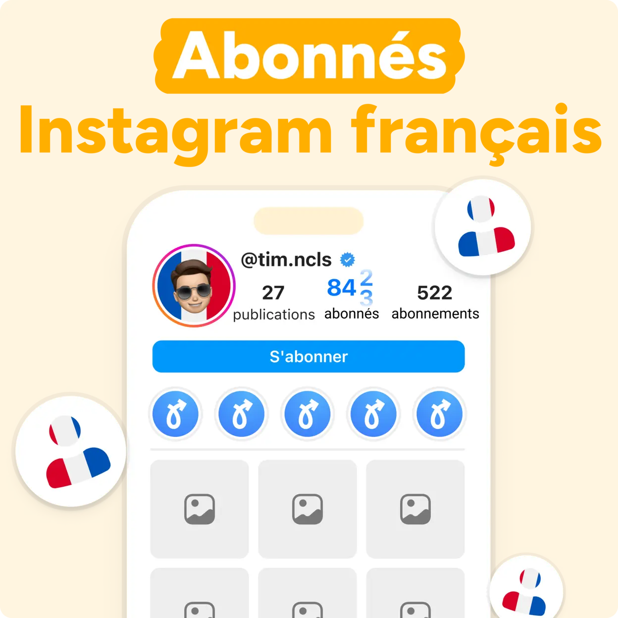 Acheter des abonnés Instagram français Mockup