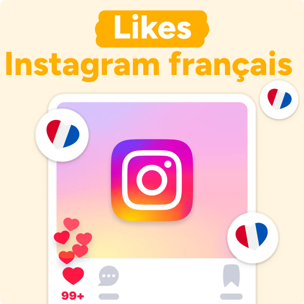 Acheter des likes Instagram français Mockup