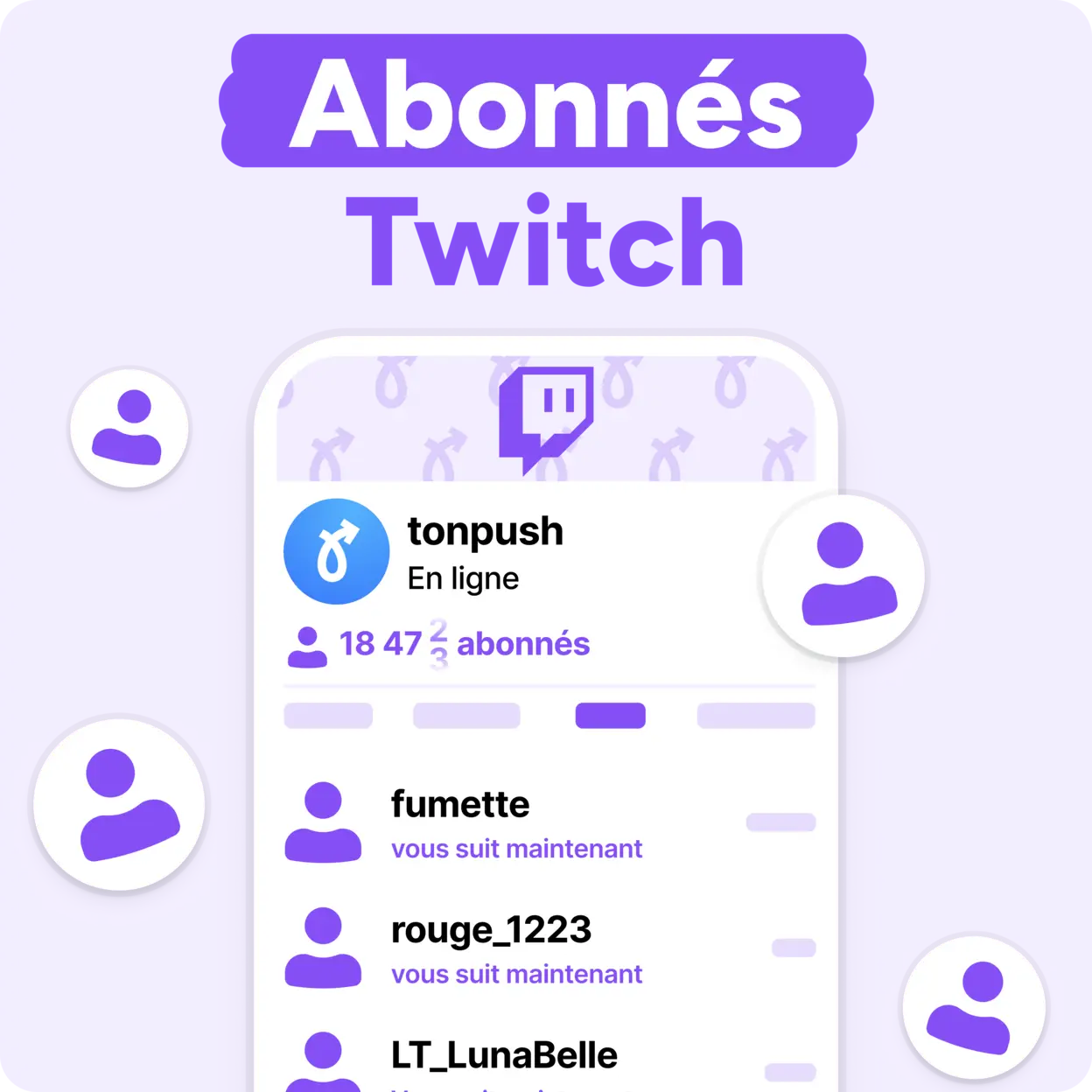 Acheter des abonnés Twitch Mockup