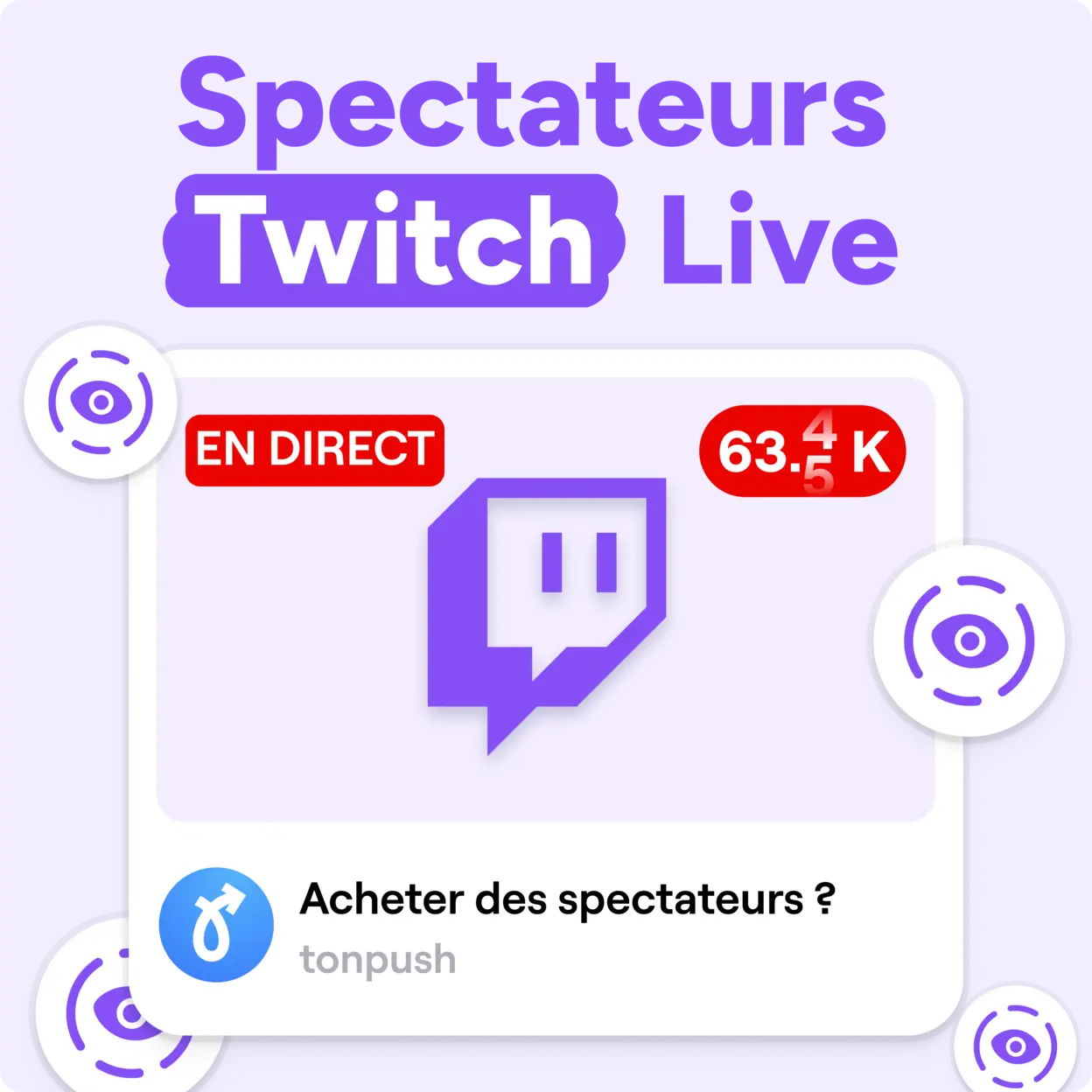 Acheter des spectateurs Twitch Live Mockup